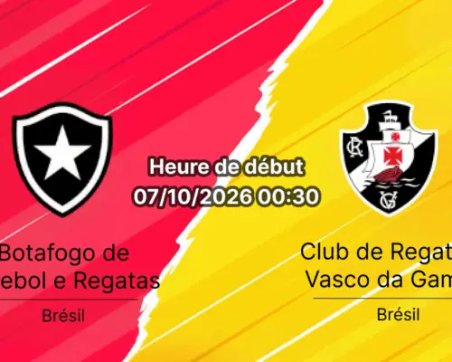 Pronostic Botafogo Vasco — Estádio Nilton Santos Rio de Janeiro, Série A Brasileira Rodada 29 Clássico Carioca, 7 octobre 2026