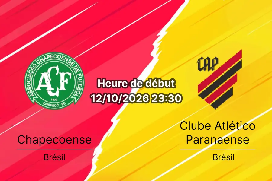 Pronostic Chapecoense Atlético Paranaense – Arena Condá, Brasileirão Série A J30, 12 octobre 2026