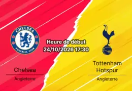 Pronostic Chelsea Tottenham Hotspur – Stamford Bridge, Premier League Journée 8, 24 octobre 2026, Londres