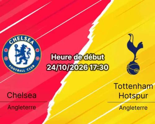 Pronostic Chelsea Tottenham Hotspur – Stamford Bridge, Premier League Journée 8, 24 octobre 2026, Londres