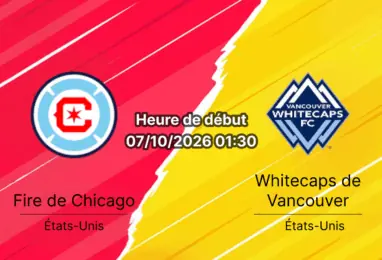 Pronostic Chicago Fire Vancouver Whitecaps — Soldier Field Chicago Illinois, Major League Soccer MLS 2026, 7 octobre 2026