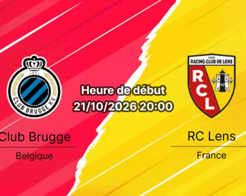 Pronostic Club Bruges RC Lens – Jan Breydel Stadion Bruges, Ligue des champions UEFA Journée 3, 21 octobre 2026