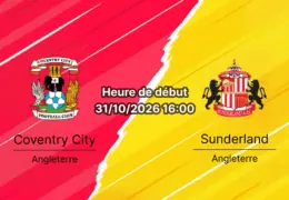 Pronostic Coventry City Sunderland – Coventry Building Society Arena, Premier League GW9, 31 octobre 2026