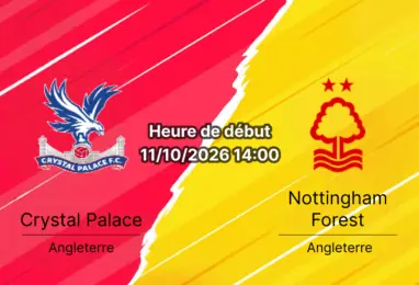 Pronostic Crystal Palace Nottingham Forest — Selhurst Park, Premier League Journée 6, 11 octobre 2026