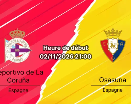 Pronostic Deportivo Osasuna – Estadio Riazor La Coruna, La Liga Journée 11, 2 novembre 2026