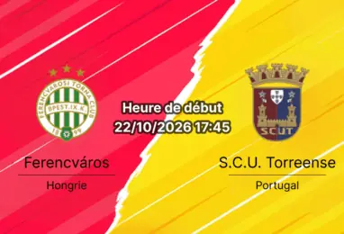Pronostic Ferencváros Torreense – Groupama Arena Budapest, UEFA Europa League Journée 3, 22 octobre 2026