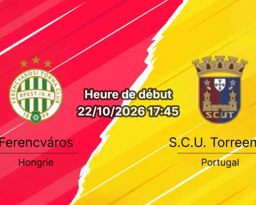 Pronostic Ferencváros Torreense – Groupama Arena Budapest, UEFA Europa League Journée 3, 22 octobre 2026