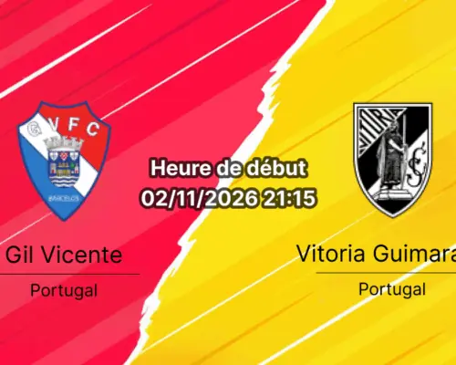 Pronostic Gil Vicente Vitoria Guimaraes – Estadio Cidade de Barcelos, Liga Portugal Journée 10, 2 novembre 2026
