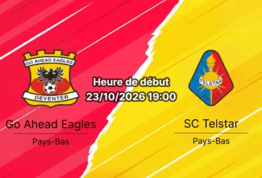 Pronostic Go Ahead Eagles Telstar – De Adelarshorst, VriendenLoterij Eredivisie Journée 10, 23 octobre 2026