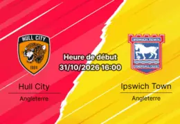 Pronostic Hull City Ipswich Town – MKM Stadium, Premier League GW9, 31 octobre 2026