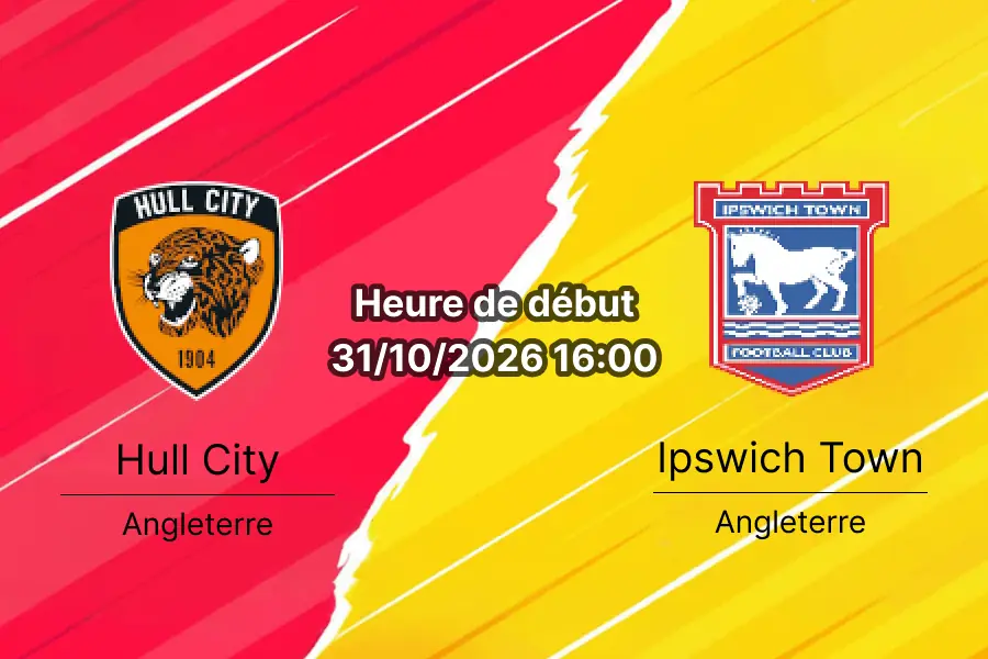 Pronostic Hull City Ipswich Town – MKM Stadium, Premier League GW9, 31 octobre 2026