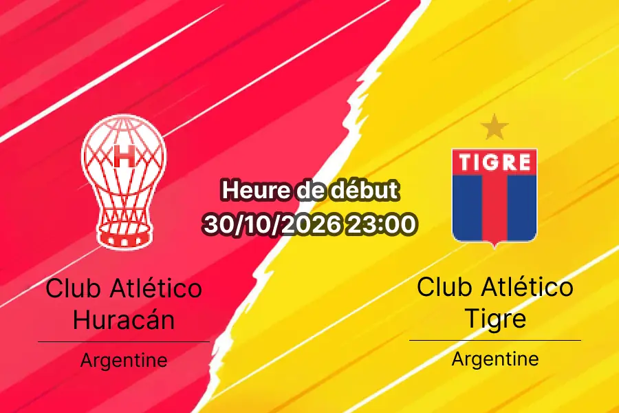 Pronostic Huracan Tigre – Estadio Tomas Adolfo Duco, Buenos Aires, Clausura 2026, 30 octobre 2026