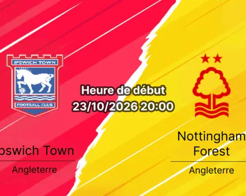 Pronostic Ipswich Town Nottingham Forest – Portman Road, Premier League Journée 8, 23 octobre 2026