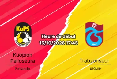 Pronostic KuPS Trabzonspor – Tammelan Stadion Tampere, Ligue Europa Conférence ECL J1, 15 octobre 2026