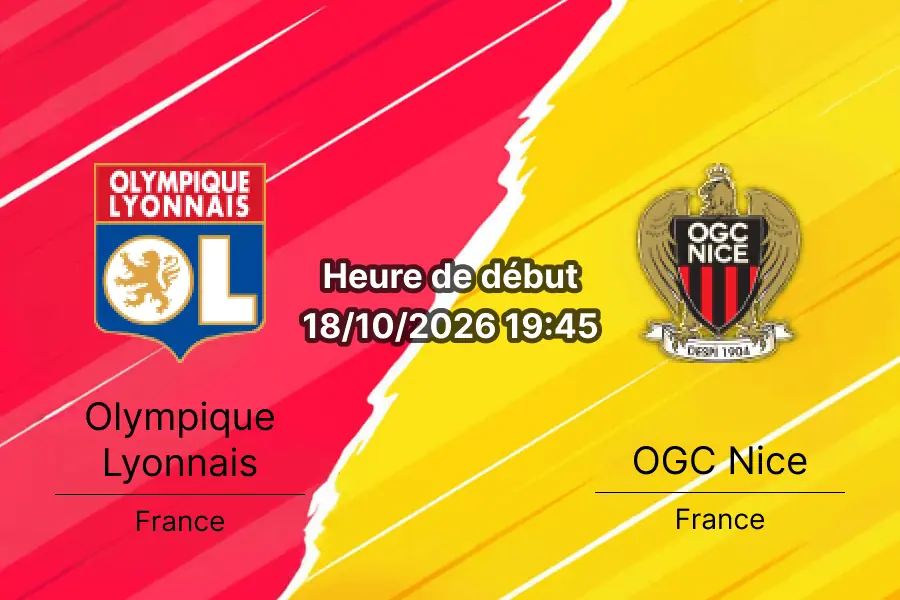 Pronostic Lyon Nice – Groupama Stadium, Décines-Charpieu, Ligue 1 Journée 7, 18 octobre 2026