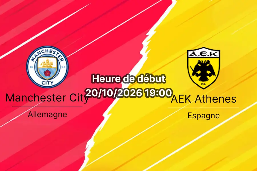 Pronostic Manchester City AEK Athènes – Etihad Stadium de Manchester, 3e journée de Ligue des champions, 20 octobre 2026