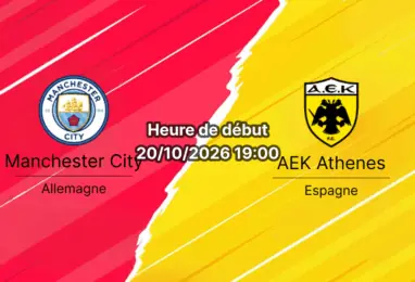 Pronostic Manchester City AEK Athènes – Etihad Stadium de Manchester, 3e journée de Ligue des champions, 20 octobre 2026