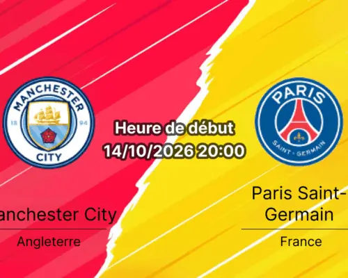 Pronostic Manchester City PSG – Etihad Stadium, Ligue des champions UCL J2, 14 octobre 2026