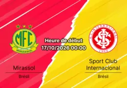 Pronostic Mirassol Internacional – Estádio José Maria de Campos Maia, Série A Journée 31, 16 octobre 2026
