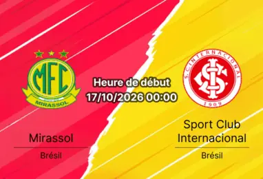 Pronostic Mirassol Internacional – Estádio José Maria de Campos Maia, Série A Journée 31, 16 octobre 2026