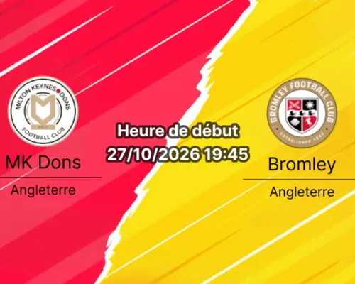 Pronostic MK Dons Bromley – Stadium MK de Milton Keynes, League One anglaise, 27 octobre 2026
