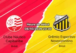 Pronostic Náutico Novorizontino — Estádio Eládio de Barros Carvalho Recife, Série B Brasileira Rodada 32, 8 octobre 2026