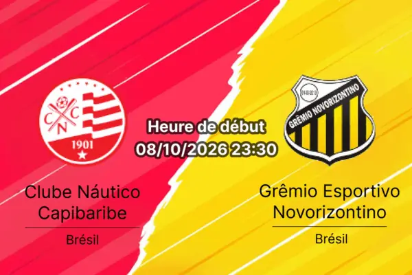 Pronostic Náutico Novorizontino — Estádio Eládio de Barros Carvalho Recife, Série B Brasileira Rodada 32, 8 octobre 2026