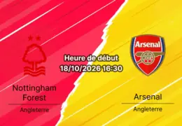Pronostic Nottingham Forest Arsenal – City Ground, Nottingham, Premier League Journée 7, 18 octobre 2026