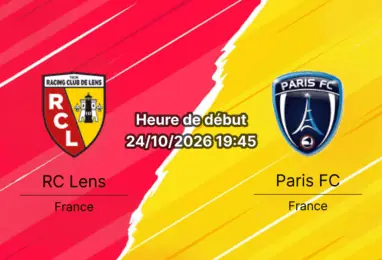 Pronostic RC Lens Paris FC – Stade Bollaert-Delelis, Ligue 1 Journée 8, 24 octobre 2026, Lens