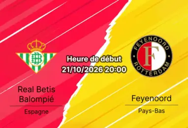 Pronostic Real Betis Feyenoord – Estadio La Cartuja Séville, Ligue des champions UEFA Journée 3, 21 octobre 2026
