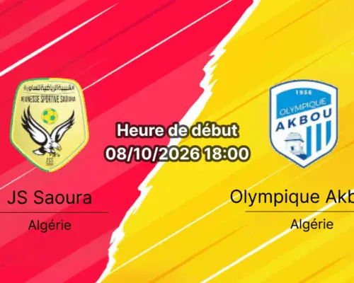 Pronostic JS Saoura Olympique Akbou — Stade du 20 Août 1955 Béchar, Ligue Professionnelle 1 Algérie Journée 4, 8 octobre 2026