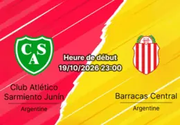 Pronostic Sarmiento Junín Barracas Central – Estadio Eva Perón, Clausura 2026 Journée 13, 19 octobre