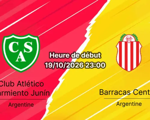 Pronostic Sarmiento Junín Barracas Central – Estadio Eva Perón, Clausura 2026 Journée 13, 19 octobre