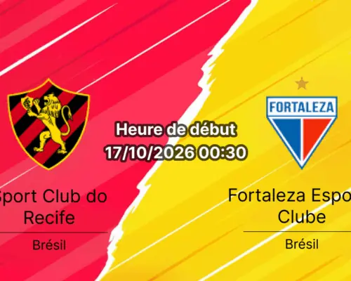 Pronostic Sport Recife Fortaleza – Estádio Adelmar da Costa Carvalho, Série B Journée 34, 17 octobre 2026