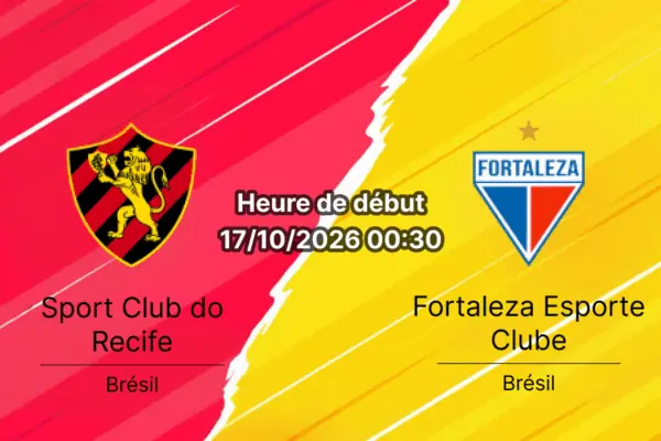 Pronostic Sport Recife Fortaleza – Estádio Adelmar da Costa Carvalho, Série B Journée 34, 17 octobre 2026