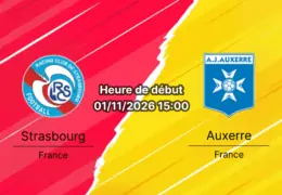 Pronostic Strasbourg Auxerre – Stade de la Meinau, Ligue 1 Journée 9, 1er novembre 2026